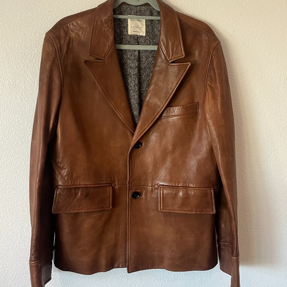 RARE Billy Reid Men's Leather Blazer Coat